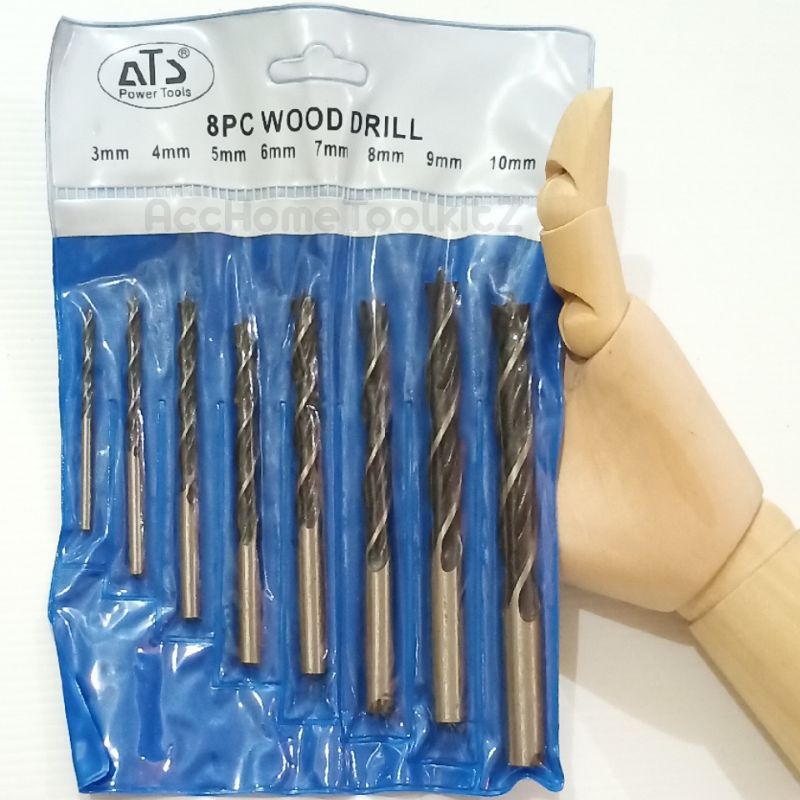 Mata Bor Kayu 1 set isi 8 merek ATS Wood Drill