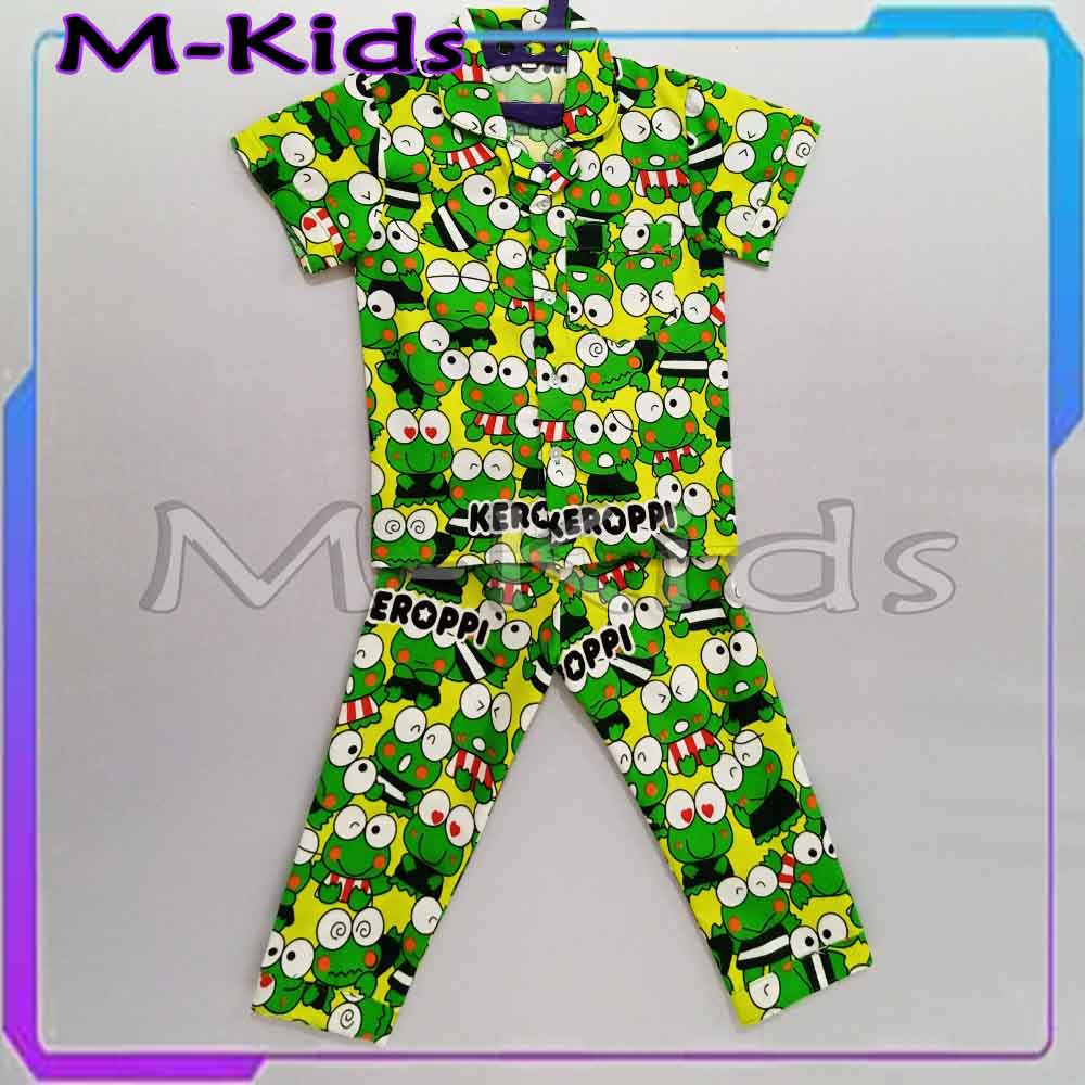 MKids88 - Baju Setelan Katun Piyama Anak Gambar Hello Kitty Keropi Beruang &amp; Kuda Pony