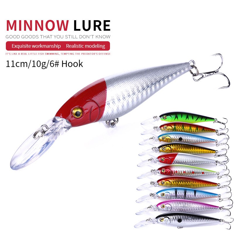 HENGJIA 20PCS Umpan Fishing Lure 11cm/10g Hard Bait Minnow Crankbait Wobbers Swimbait Fishing Tackle