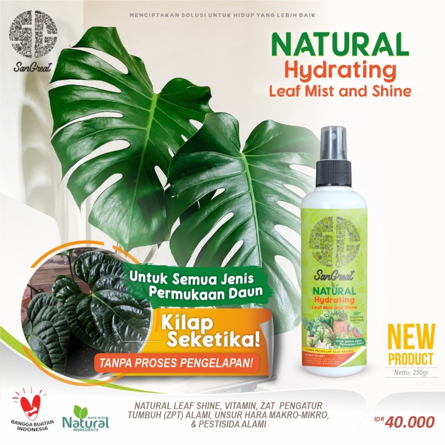 Pengkilap Daun Tanpa Pengelapan SanGreat Hydrating Leaf Mist &amp; Shine