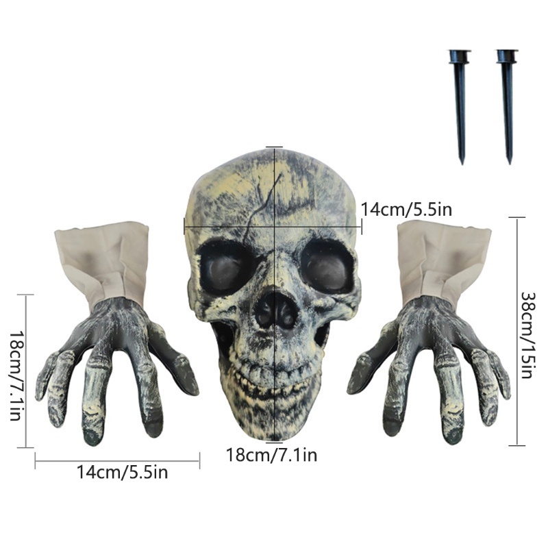 Zzz Set Ornamen Tangan Tengkorak Horror Realistis Untuk Dekorasi Halloween