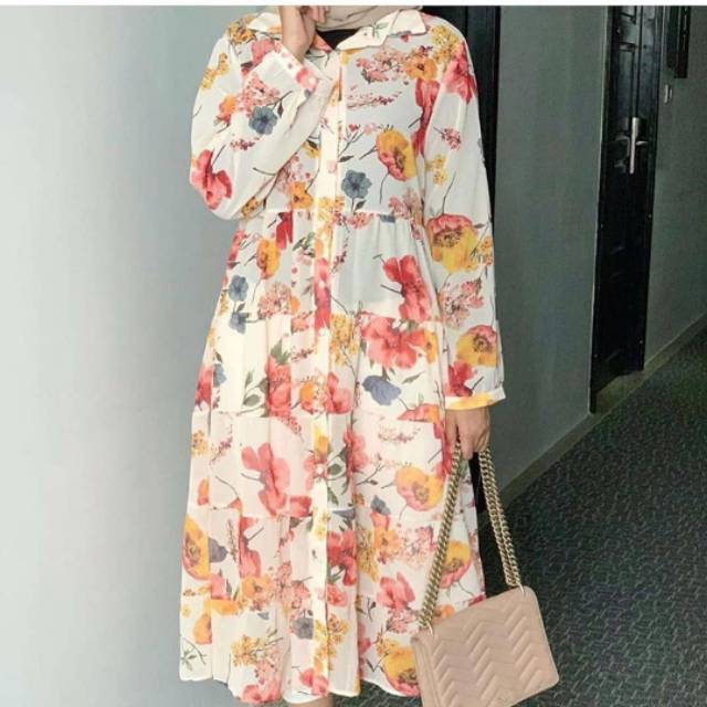 Dress flower Nagita slavina//ZARA// import BKK