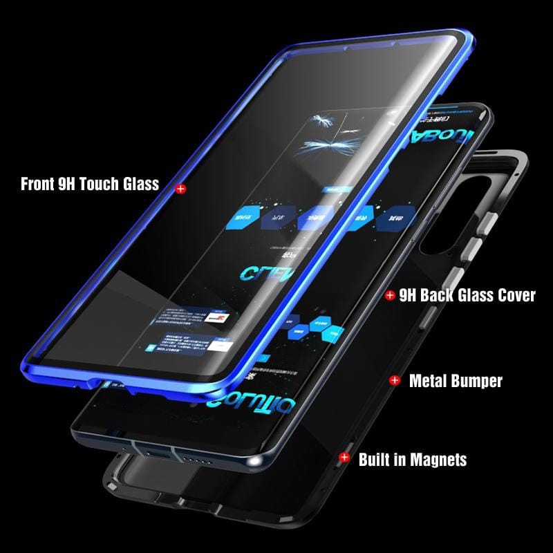 Oppo Vivo Case Double Side Glass Magnetic Case Cover Casing Depan Belakang