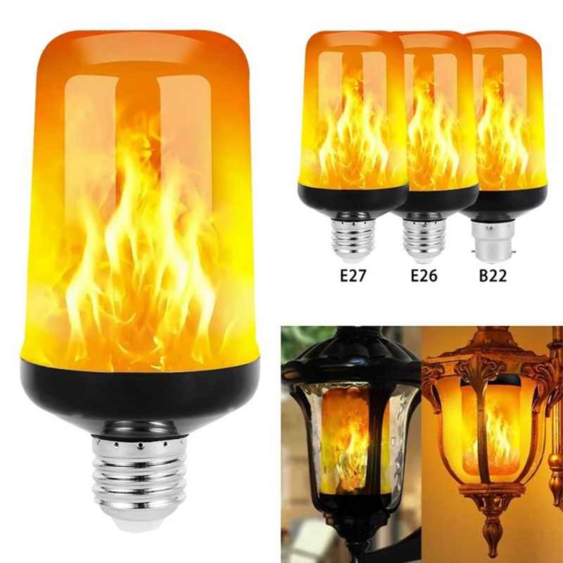 {LUCKID}1/2Pack LED Flame Effect Fire Light Bulbs 4 Modes Flickering Effect Lighting