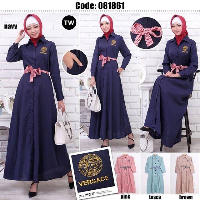 Gamis linen polos 861