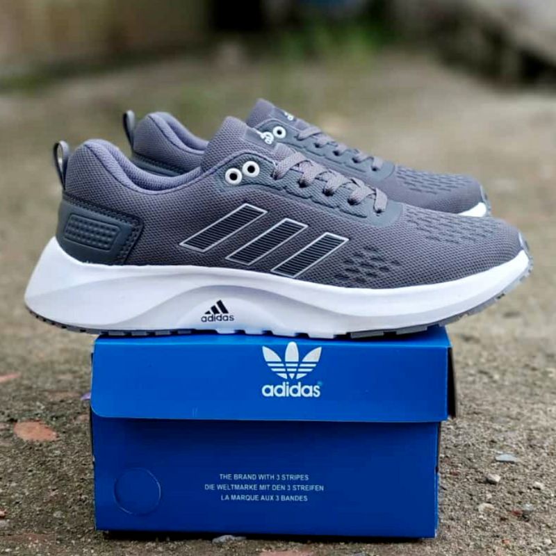 Laris sepatu adidas zoom pria grey abu abu grosir climacool pegasus import olahraga lari joging fitness pria serian kodian kartonan seragaman murah