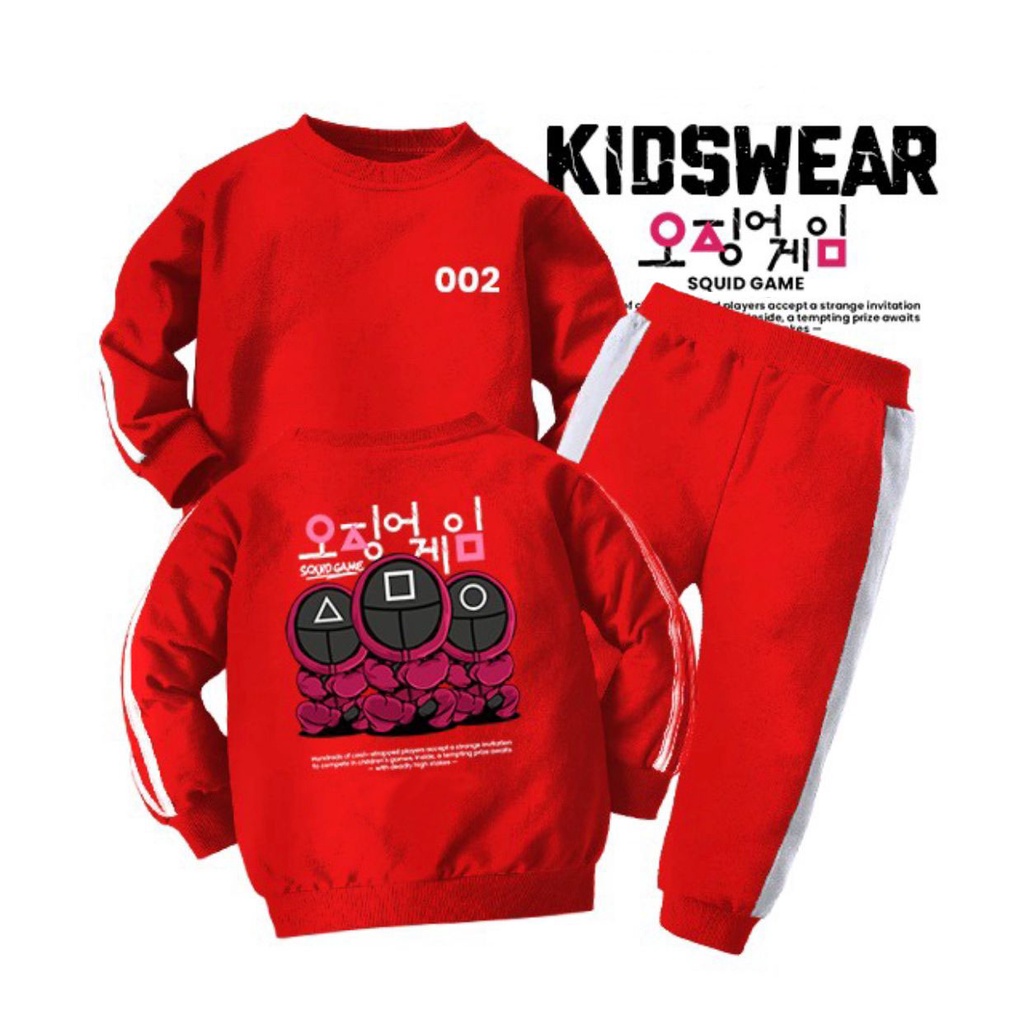 PROMO-SETELAN SWEATER ANAK SETELAN SQUID GAME ANAK 1-5 TAHUN SETELAN ANAK LAKI LAKI PEREMPUAN BAJU ANAK LAKI LAKI PEREMPUAN PAKAIAN ANAK LAKI LAKI PEREMPUAN SETELAN SWEATER UNISEX TERBARU