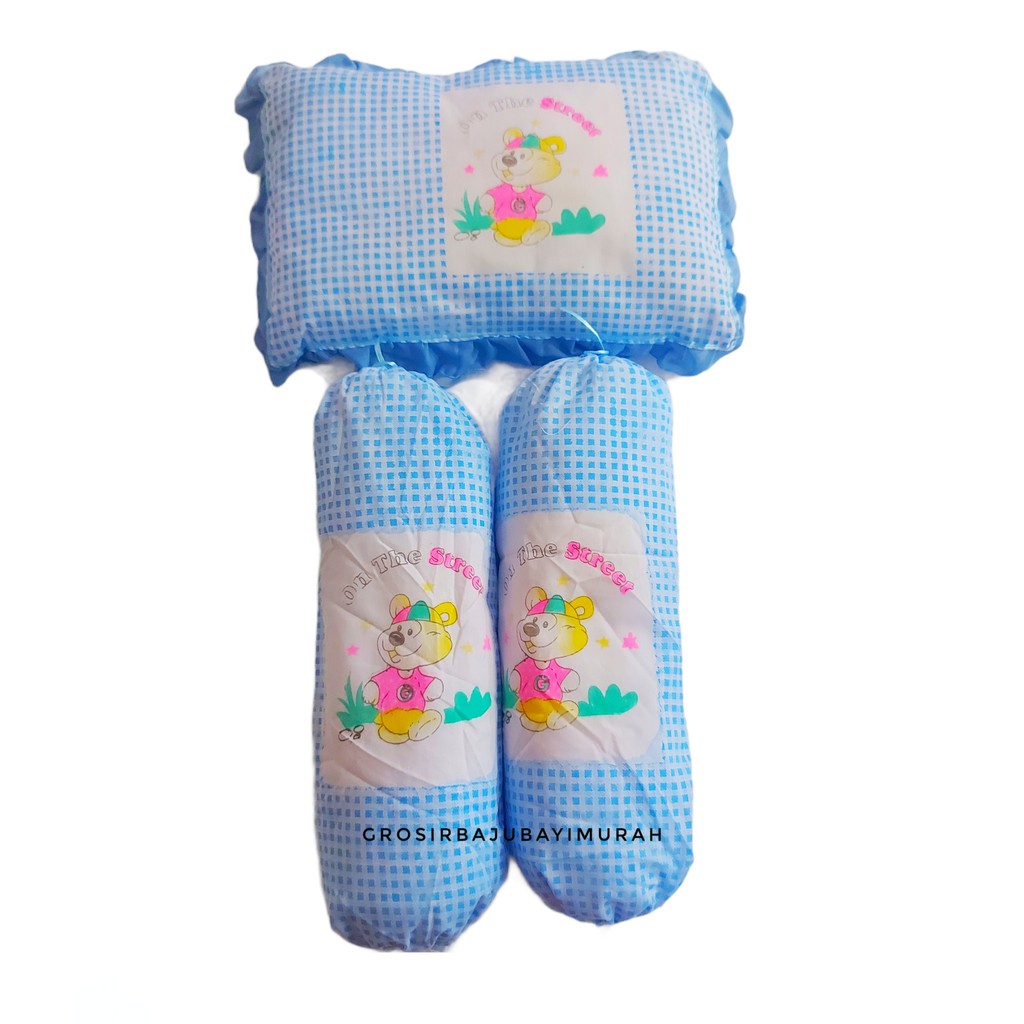Set bantal guling bayi PUTIH perlengkapan tidur bayi baru lahir