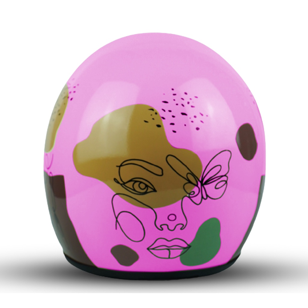 Helm Bogo Wanita Dewasa Retro Helm Bogo Aesthetic Kekinian SNI Kaca Datar Injak KUALITAS PREMIUM -COD -Free Packing DUS