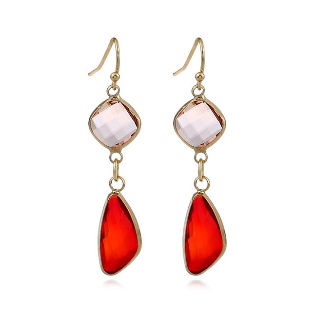 LRC Anting Gantung Fashion Swarovski Crystal Long Geometric Earrings D96537