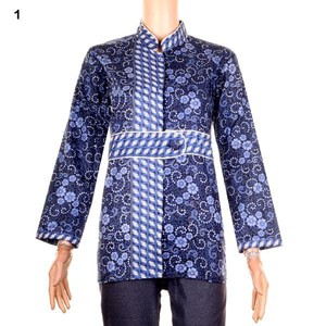 Blus Batik | Blouse Batik | Kemeja Batik Wanita Arini Biru