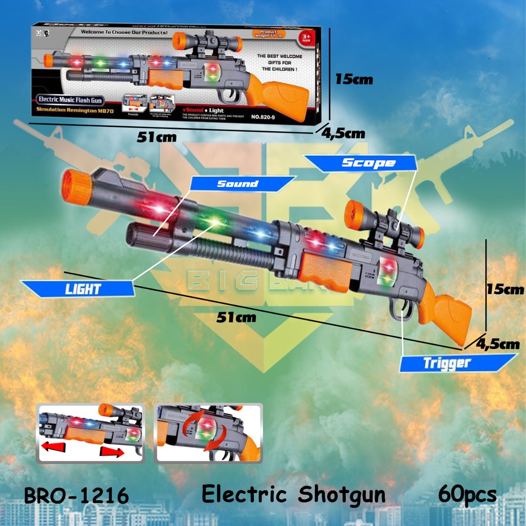 PROMO BRO1200 BRO1216 BRO1148 Mainan Anak Pistol Pistolan Tembak Tembakan Baterai BIGBANG