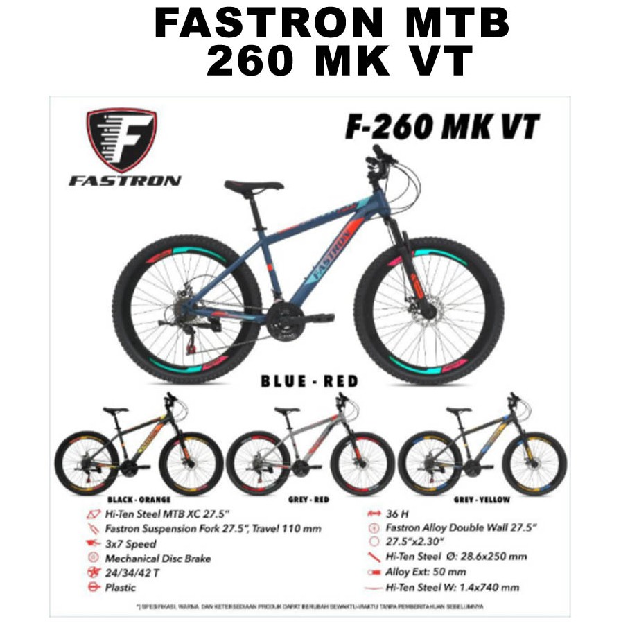 Sepeda MTB Fastron 27.5 Inch F-260 MK Velg Tinggi