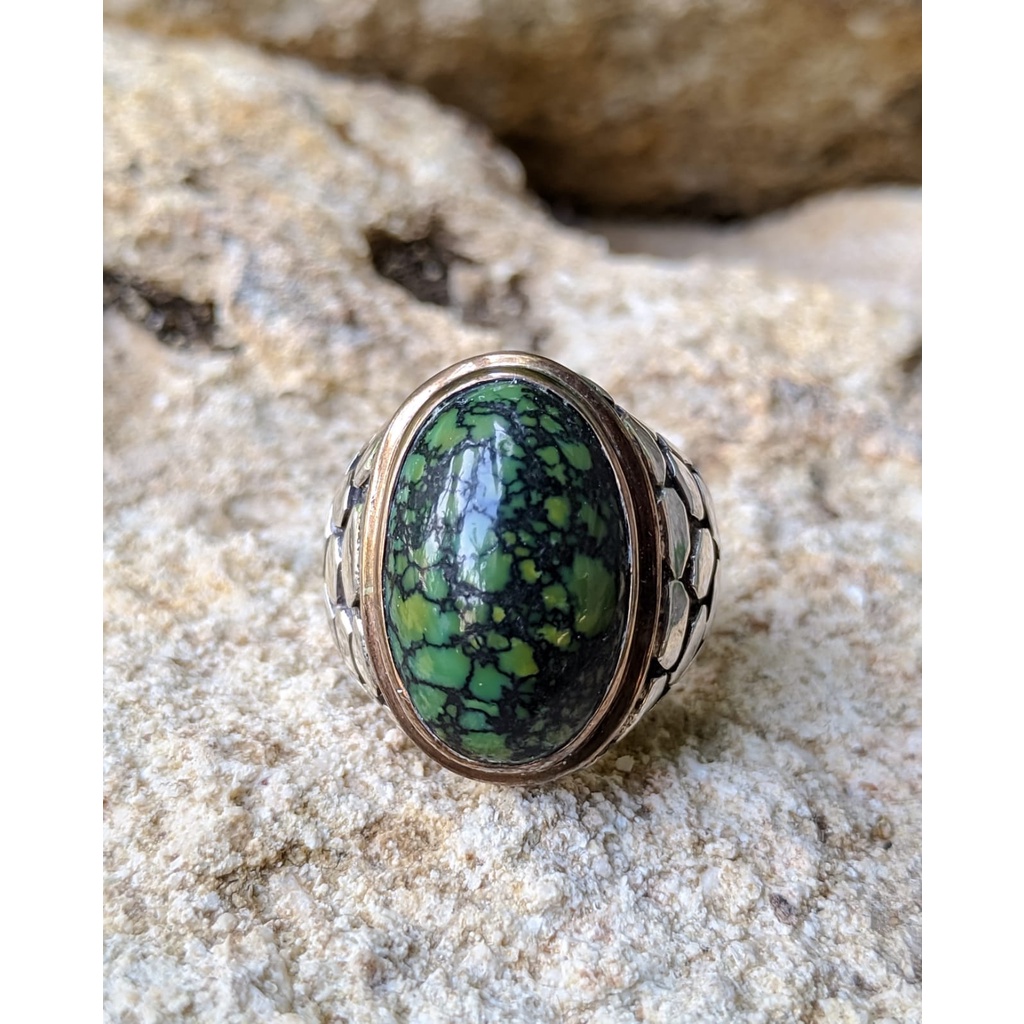 Cincin Pirus Tibet Top Color Ring Perak 925 Handmade