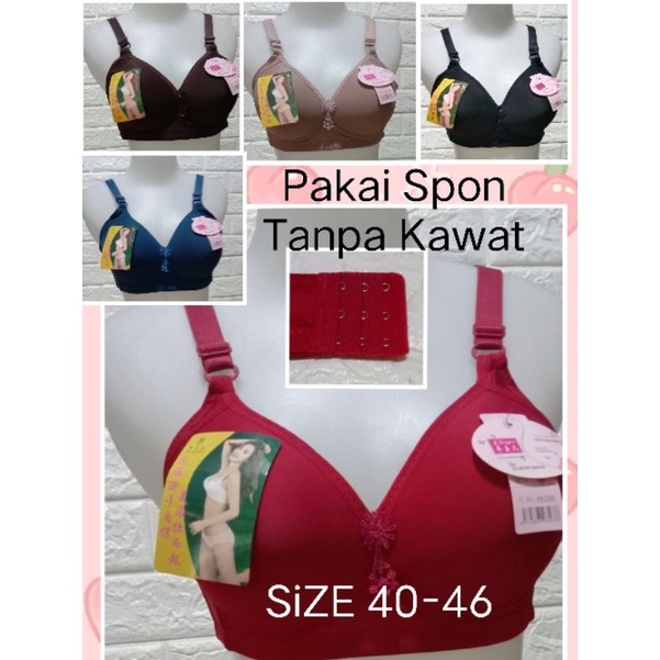 BH Hak 3(358) fengyuer CUP C ( Sedang agak Besar) Pakai Spon Tanpa Kawat SiZE 40-46 Pakaian Dalam Wanita BRA Remaja Dewasa