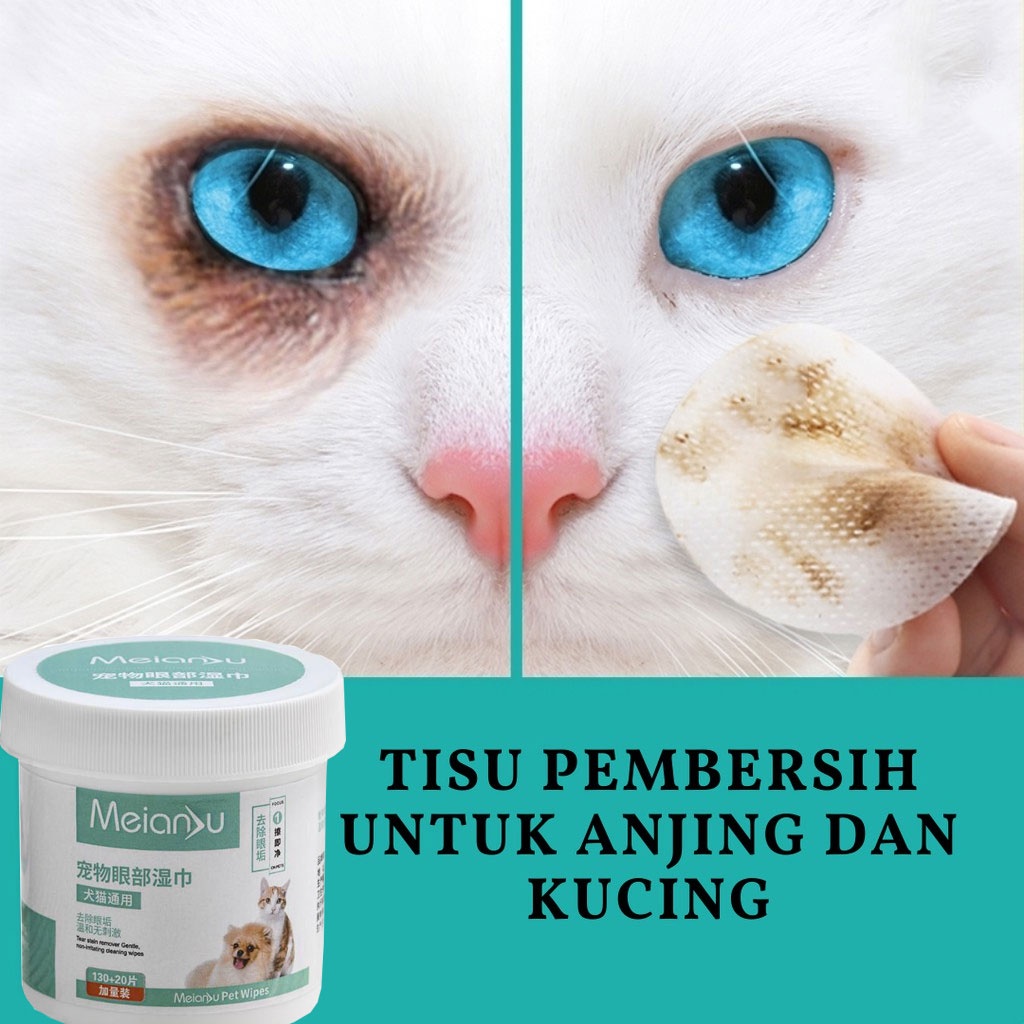 Pet Eye Wet Wipes Tisu Basah Pembersih Tear Stain Grooming Wipe Tear Stain/ Noda Air Mata Anjing Kucing Aloe Vera Tear Stain Remover Tissue Cat | Aloe Vera Pet Eye Wipes Tissue Pembersih Mata Anjing Kucing Tear Mata Stain Remover