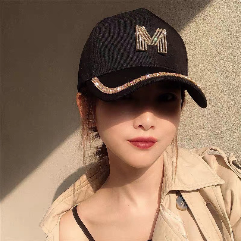 NEXTSTOP-076 Topi Baseball Mode Wanita Berlian Buatan Fashion Tip bebek