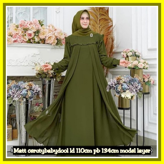 Set Baju Muslim Wanita Remaja Terbaru 2022 Model Kekinian Edisi Lebaran Setelan Gamis Cardi Bahan Ka