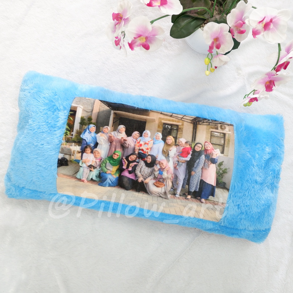 Pillowart - Bantal Cinta Bulu Rasfur Custom Foto Ukuran 80x40 cm / Hadiah - ART019