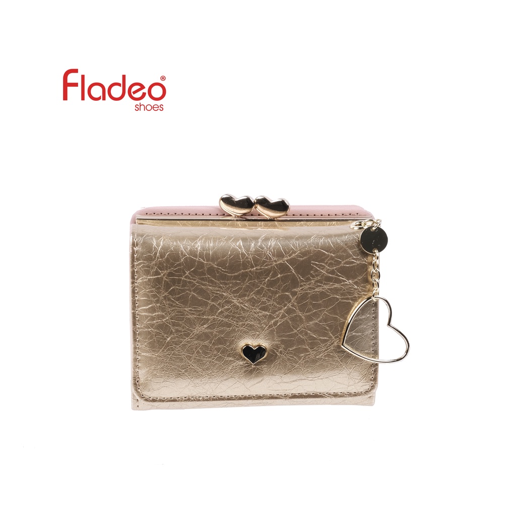 Fladeo H21/QD189-DH/Dompet Lipat Mini Wanita [ Compact Wallet ] - Gold