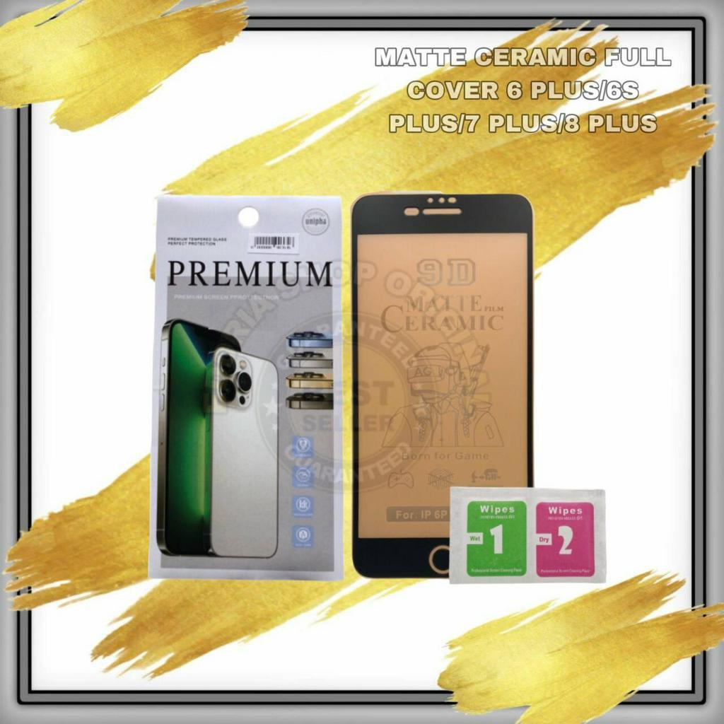 TEMPEL GLASS/TEMPERED GLASS CERAMIC IP 6 PLUS/6S PLUS/7 PLUS/8 PLUS FULLSET