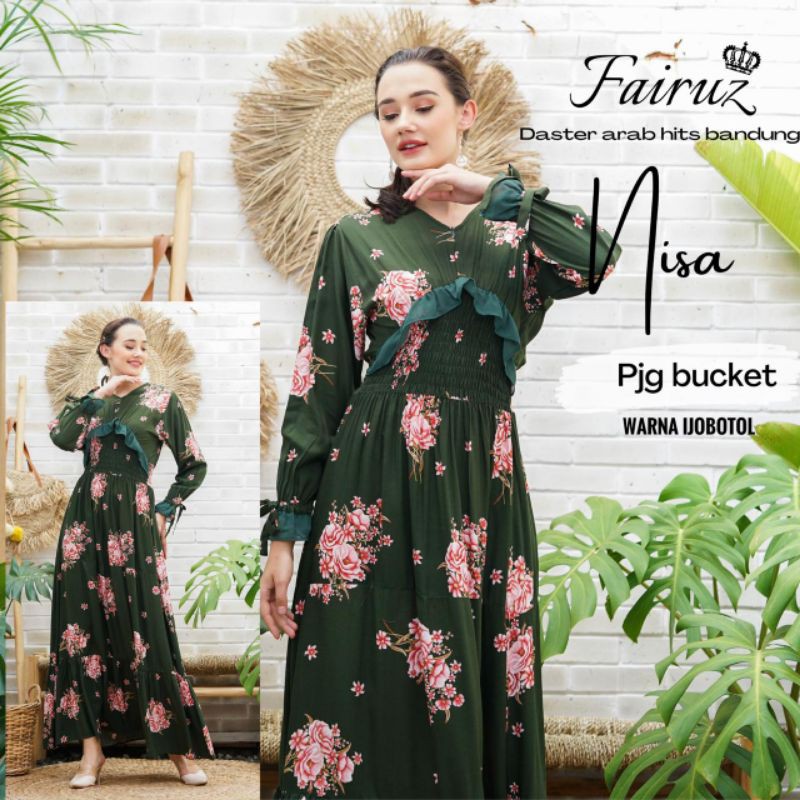 Daster Arab FAIRUZ NISA Gamis Rayon Maxi Dress Original Label