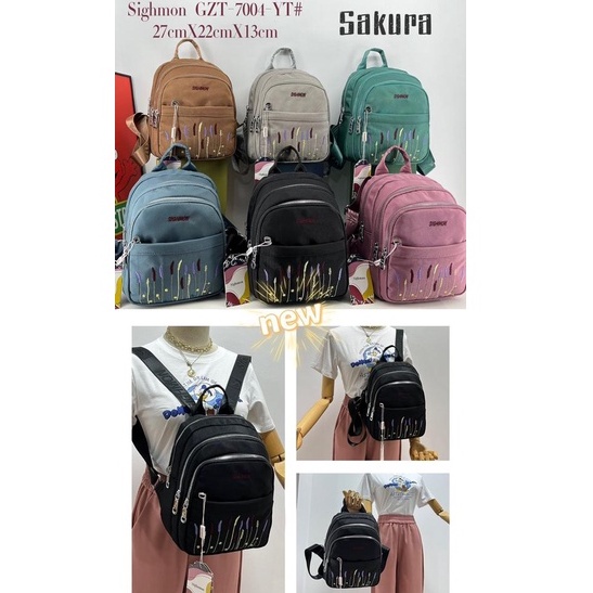 Tas Wanita Ransel SIGHMON Original Tas Ransel 3 in 1 Import Fashion Korea Tas Ransel Canvas Import Trendy Waterproof-GZT 7004-YT