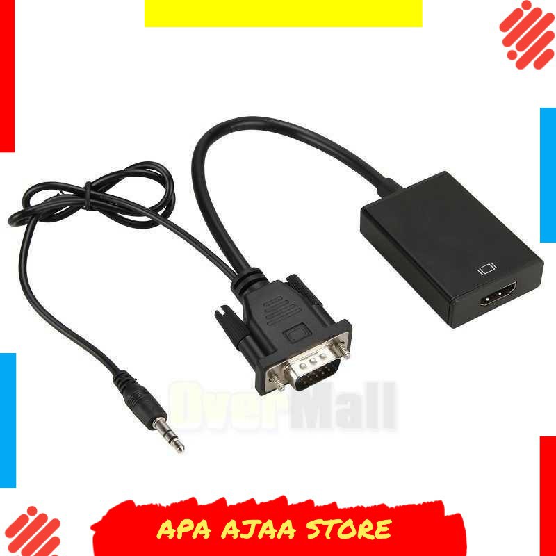 Hot Promo ! Kabel Adapter Converter VGA Male ke HDMI 1080P dengan Audio