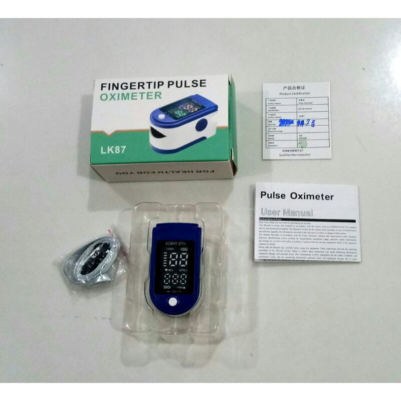 Oxymeter Fingertip Pulse Oximeter alat ukur kadar oksigen dalam darah LK88 oximeter jari