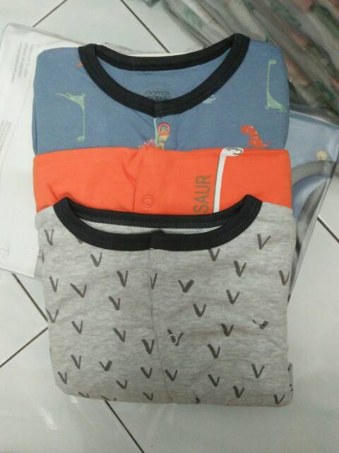 Sleepsuit mamas and papas 3in1/ mamas&amp;papas 3in1/ baju tidur bayi motif dinosaurus