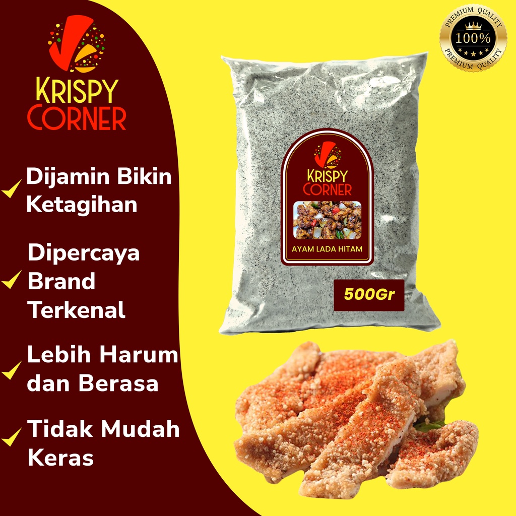 

BUMBU TABUR RASA AYAM LADA HITAM / BUBUK TABUR BLACKPEPPER BLACK PEPPER 500 GRAM