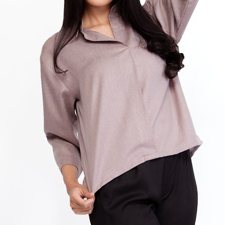 Collar Blouse/Blouse Kemeja/Atasan Longgar Premium