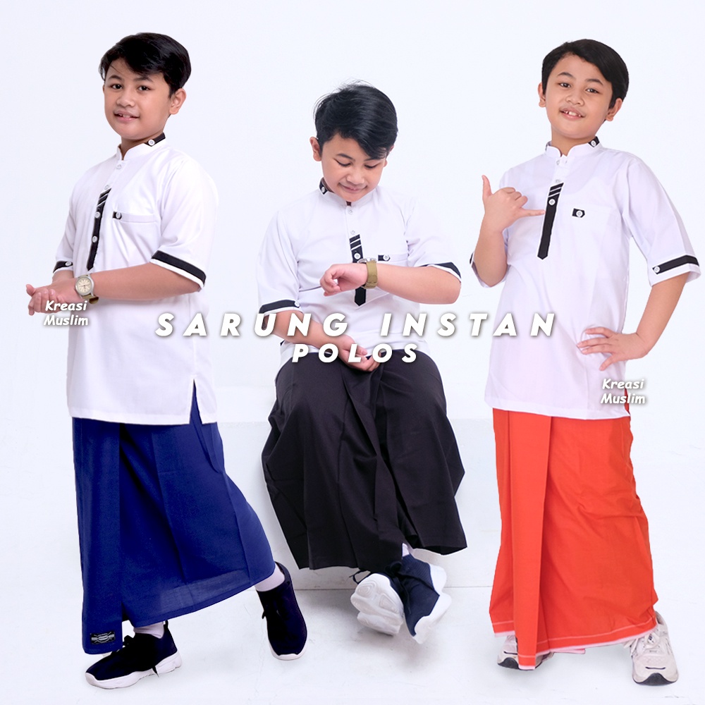 Sarung Instan Anak Sarung bayi Polos Rok & Karakter