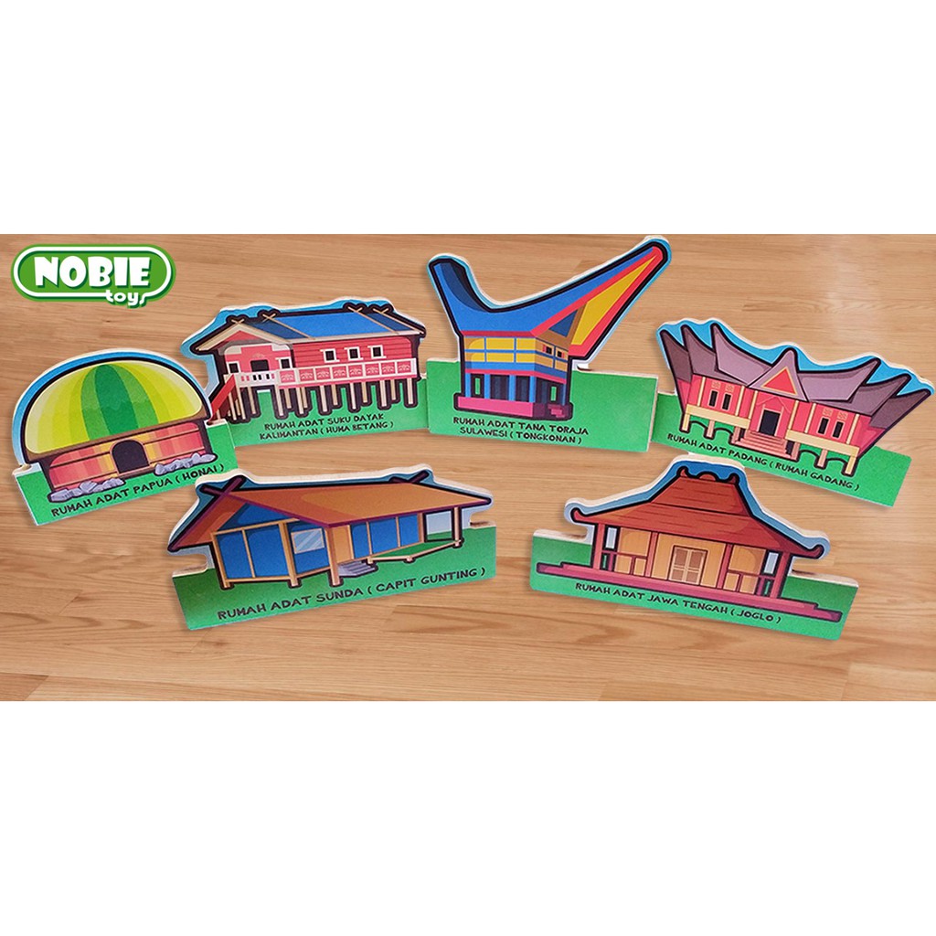 Nobie Maket Rumah Adat (mainan kayu edukasi)