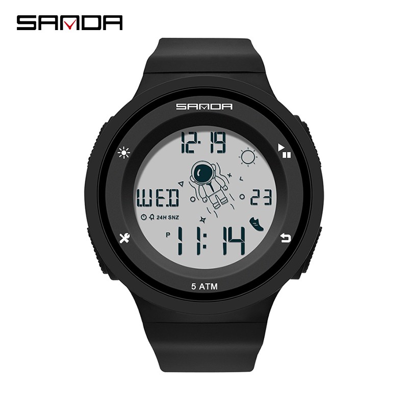 SANDA 2121 Jam Tangan Wanita Pria Digital Tali Rubber Shockproof Anti Air WATCHKITE WKOS