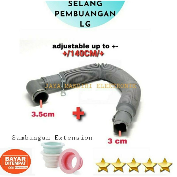 Selang Pembuangan Mesin Cuci LG 1 Tabung + Sambungan Extension