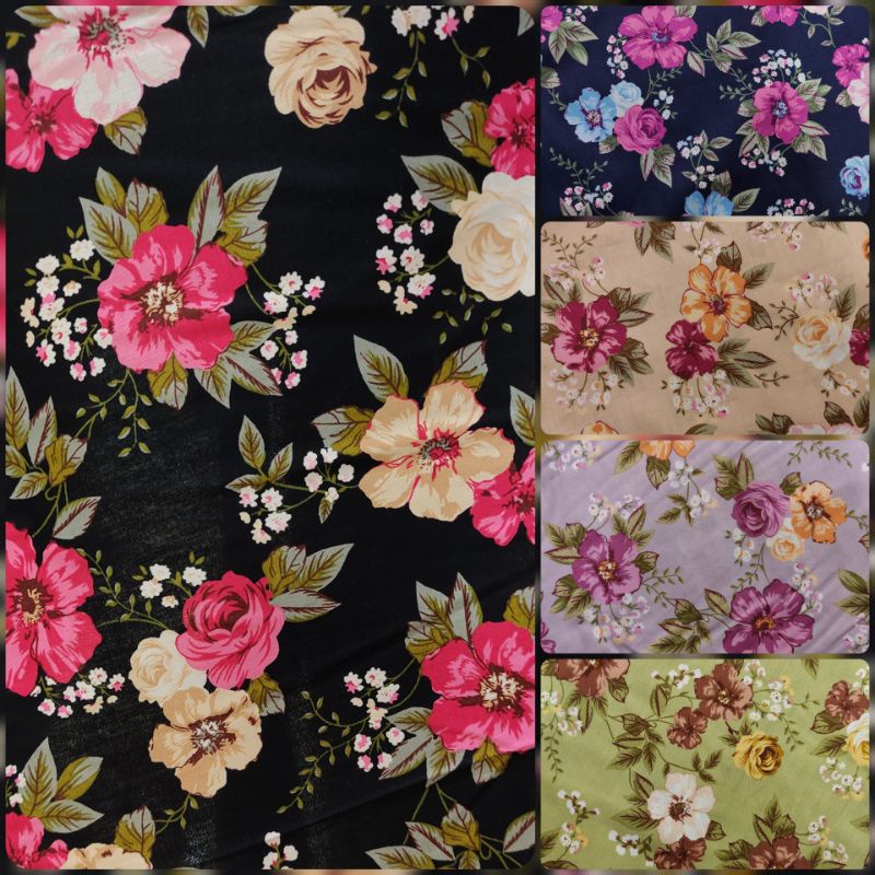 Kain Katun Jepang Motif Bunga Cantik TK 001