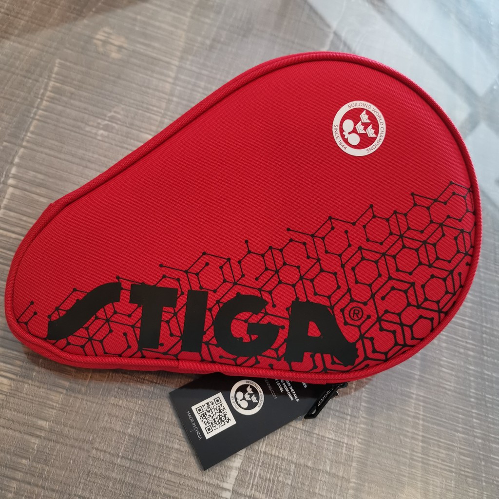 Stiga Reverse Bat Cover - Red - Pingpong Bat Cover/Tas Pingpong/Tas Tenis Meja Bat Bet