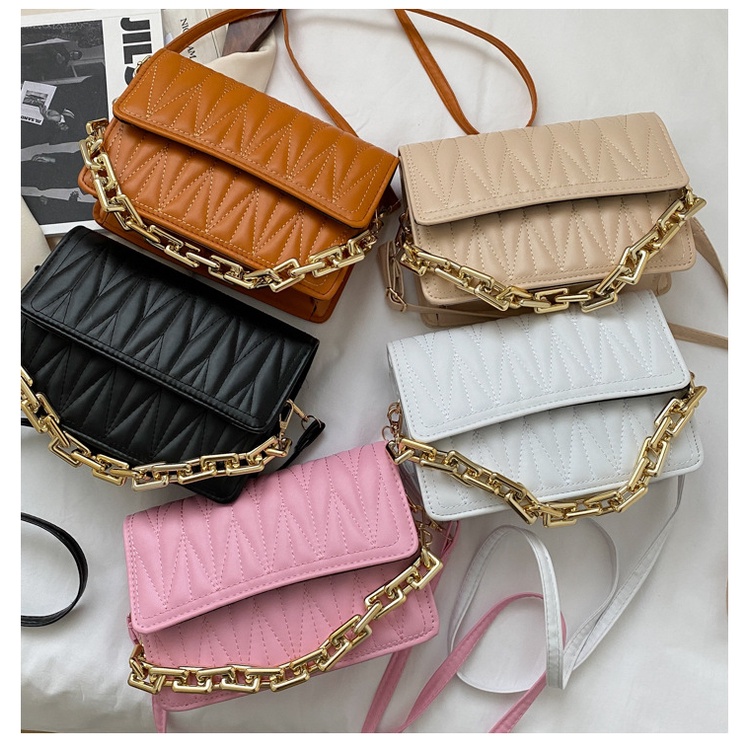 Satu7an T218 Tas Selempang Wanita Fashion Korea Tas Wanita Tas Import Tali Rantai Sling Bag PU