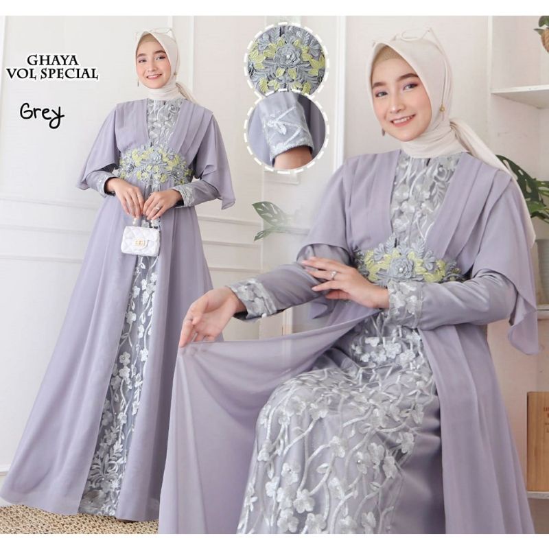 Ghaya Gamis Pesta Tulle Maxi Dress Pesta Gamis Terbaru
