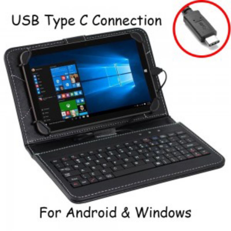 Universal Keyboard Case Casing Cover USB Type C Android Windows Tablet 10 Inch