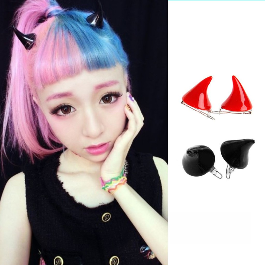 HP-19 hairpin litte devil tanduk iblis setan horn jepit rambut halloween aksesoris wanita