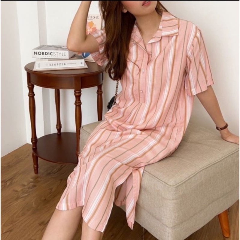 Kathy Dress Pink Stripes by SOPHIA ALICE NEW