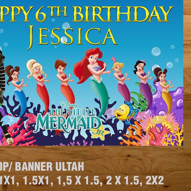 MERMAID BANNER/ BACKDROP/ SPANDUK ULANG TAHUN UL-TAH