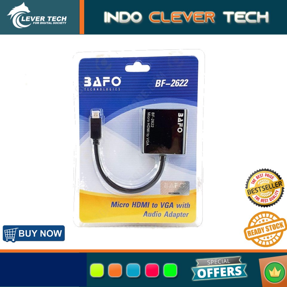 Bafo Converter Micro HDMI to VGA With Audio BF-2622