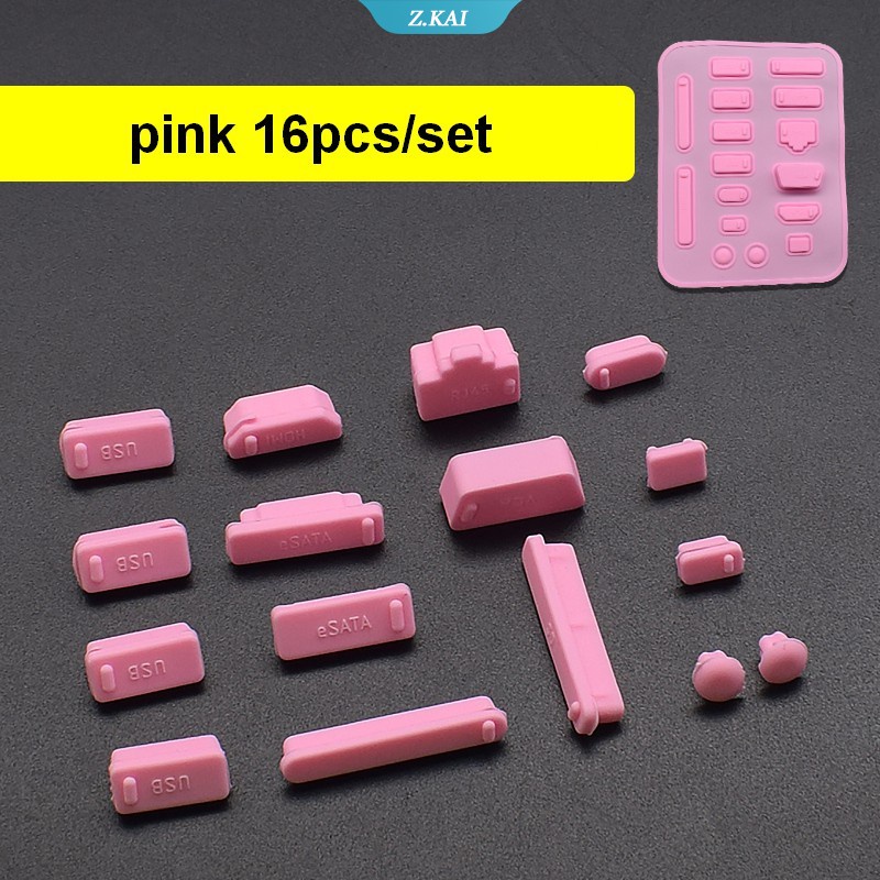 16pcs / set Plug Pelindung Port Laptop Bahan Silikon Anti Debu (ZK)