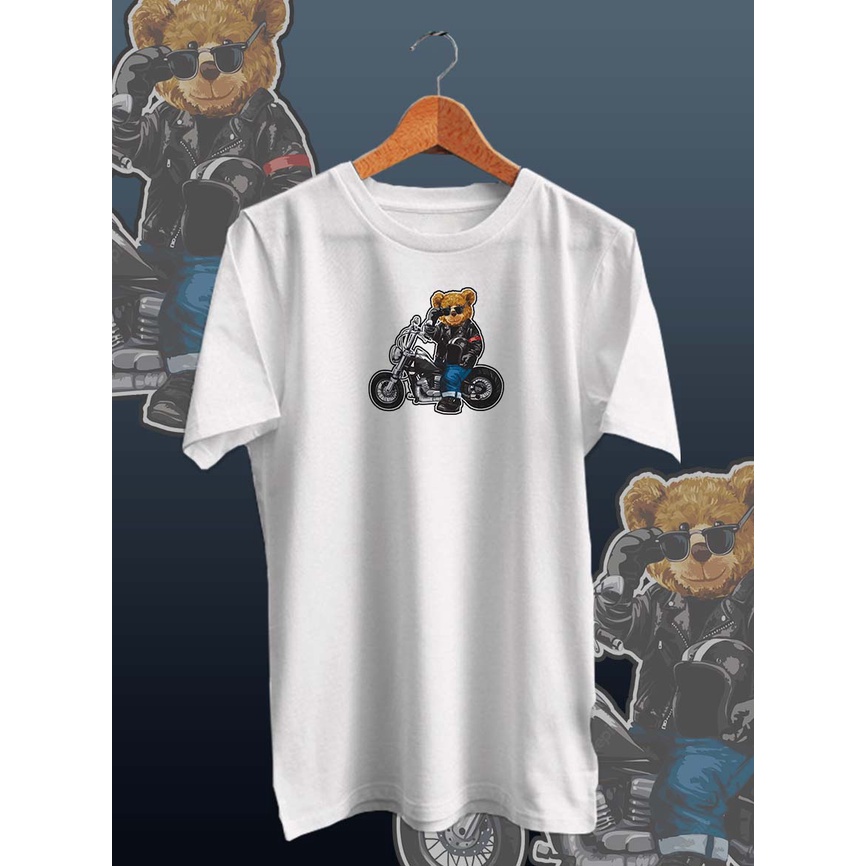 BAJU KAOS DISTRO PRIA BEAR MOTOCYCLE /KAOS PRIA/KAOS DISTRO/KAOS MURAH PRIA/UNISEX/COTTON COMBED 30s