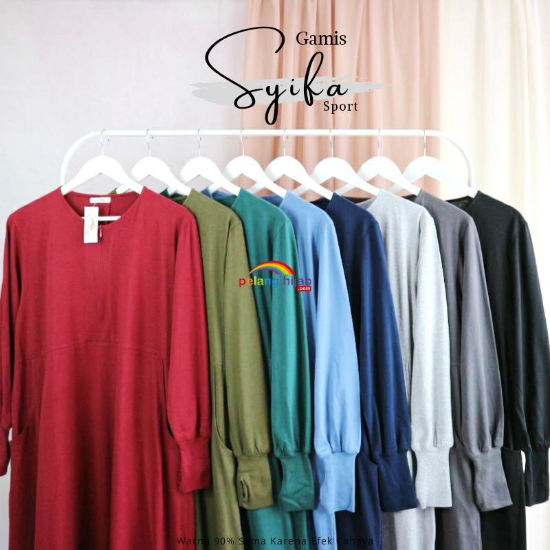 Gamis Syifa sport by Pelangi Hijab/Gamis Kaos Sport/Gamis Busui Friendly