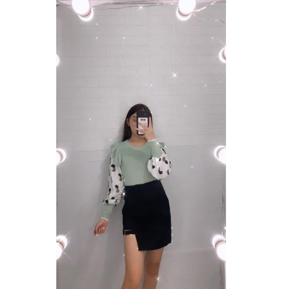 Alice Knit Top Lengan Panjang Import TM  H85D