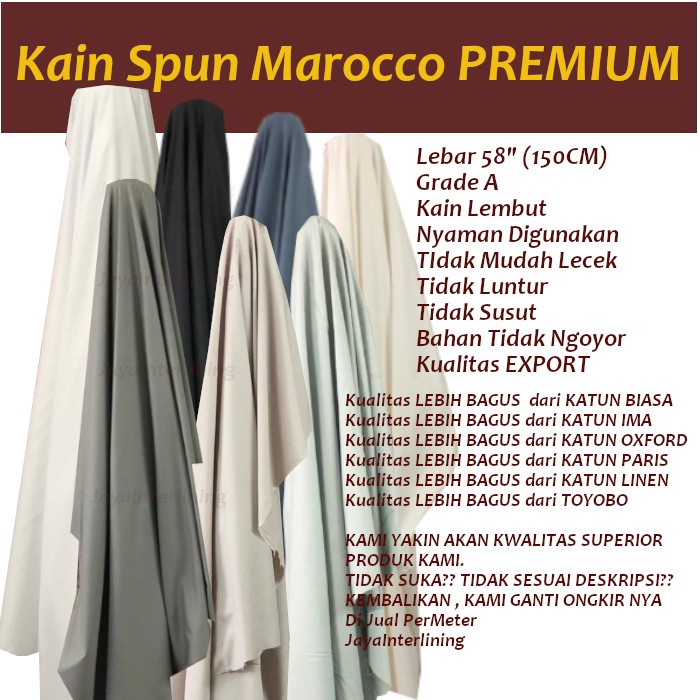 Kain Spun MAROCCO PREMIUM Lebar 58 inchi 150CM